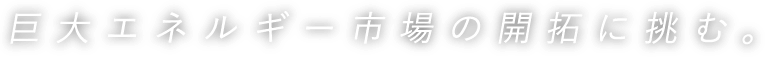 巨大エネルギー市場の開拓に挑む。